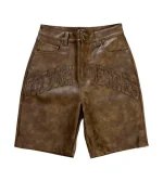 Bottega Desires Brown Leather Shorts