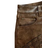 Bottega Desires Brown Leather Shorts