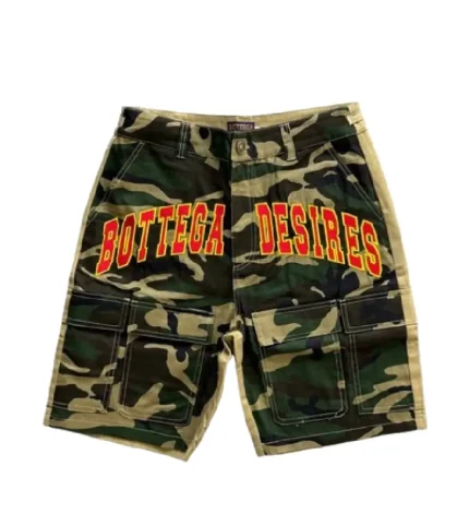 Bottega Desires Camo Cargo Shorts