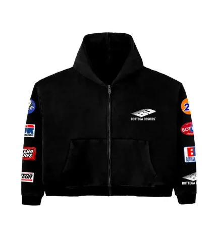 Bottega Desires Grey Patches Zip Tracksuit Black