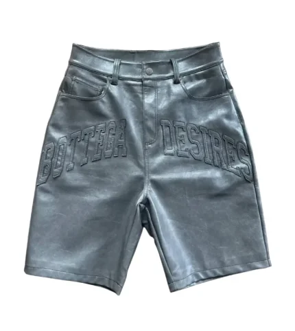 Bottega Desires Leather Shorts Grey