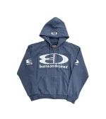 Bottega Desires Logo Patch Full Zip Hoodie
