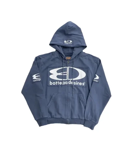 Bottega Desires Logo Patch Full Zip Hoodie