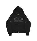 Bottega Desires Logo Patch Full Zip Hoodie Black