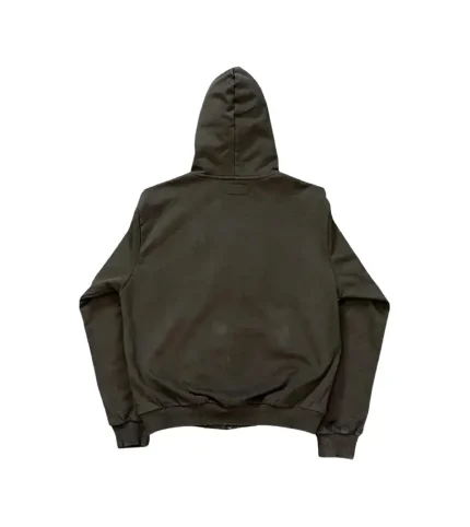 Bottega Desires Logo Print Zip Up Hoodie Green